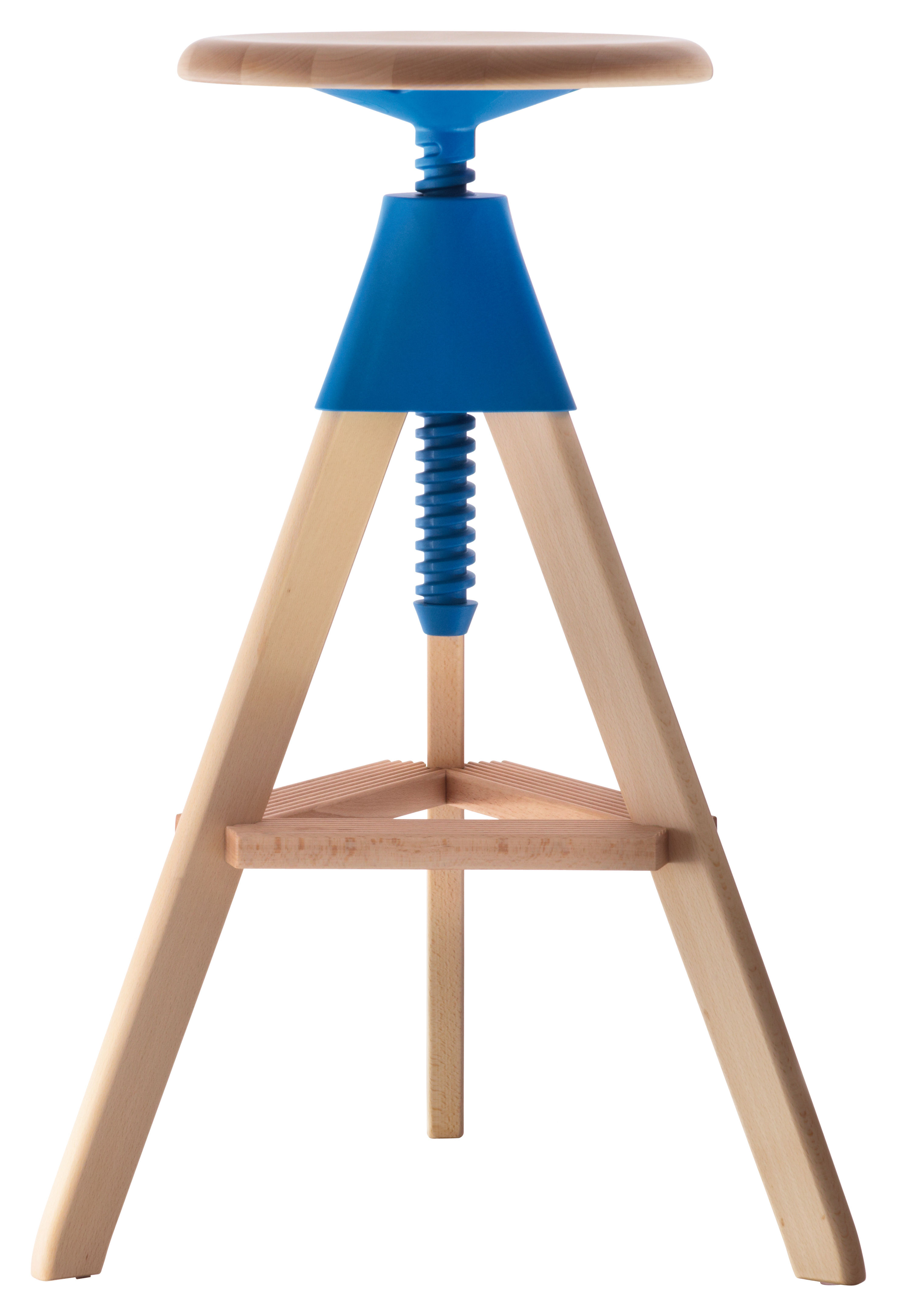 Tom & Jerry High stool - H 70/86 cm Wood / Light blue by Magis