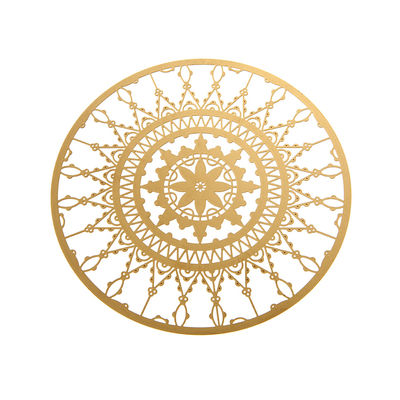 Driade Kosmo Italic Lace Glass coaster - Ø 10 cm - Set of 4. Golden brass