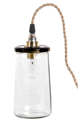 Rescued - Pop Corn Pickle light Lamp - Small H 17 cm. Transparent,Beige,Brass