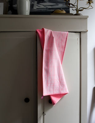 Hay S&B Tea towel - set of 2. Red,Fluorescent pink