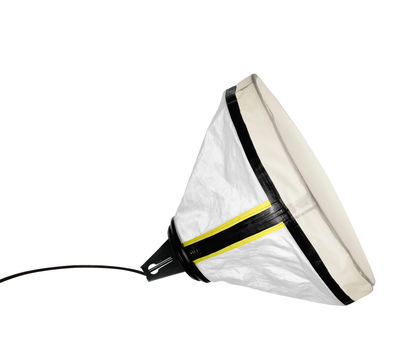 Diesel with Foscarini Drumbox Table lamp - / Floor lamp - Ø 45 cm. White,Fluorescent yellow