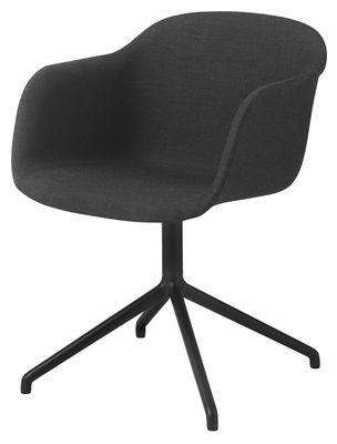 Muuto Fiber Swivel armchair - / Central leg. Black