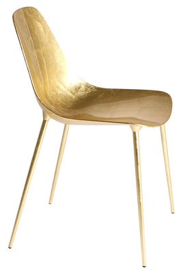 Opinion Ciatti Mammamia Chair - Metal with gold leaves. Gold