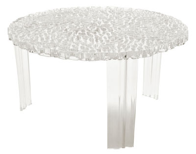 Kartell T-Table Basso Coffee table - H 28 cm. Crystal