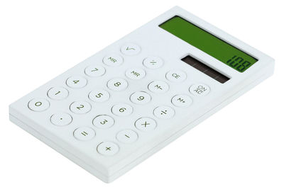 Lexon Maizy Calculator - Solar powered. White