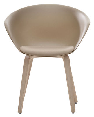 Arper Duna 02 Armchair - Wood legs - Seat cushion. White oak,Sand