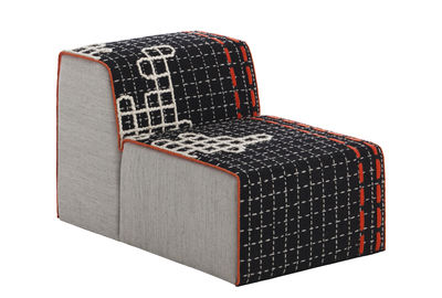 Gan Bandas Easy chair - L 95 cm. White,Orange,Grey,Black