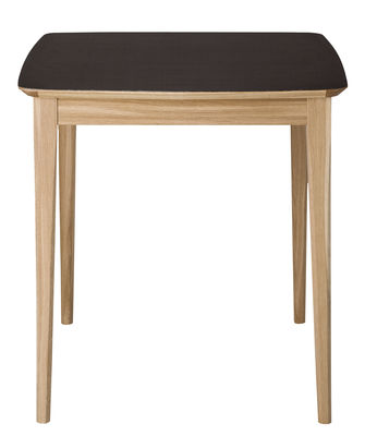Petite Friture Market Table - Recycled leather - 71 x 71 cm. Black,Natural oak