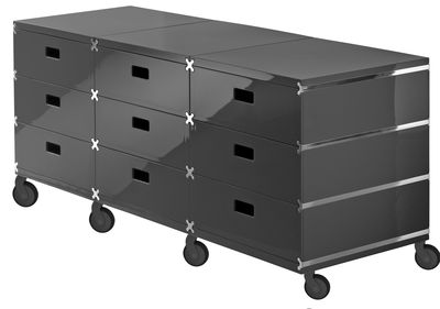 Magis Plus Unit Storage - 9 drawers - On wheels. Charcoal grey