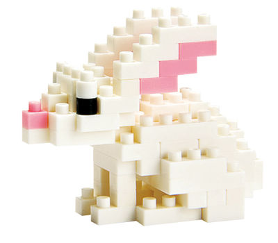 Mark's Nanoblock Mini - Lapin Construction game - Rabbit. White,Pink,Black