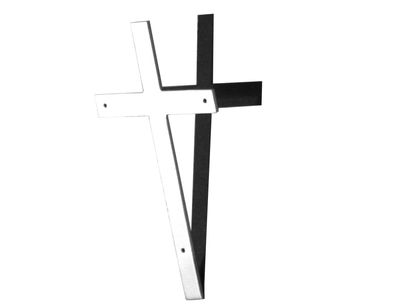 Alessi Croce Decoration - Cross with its shadow. Black,Glossy metal