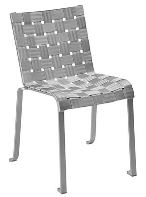 Fermob Idoles Inside Out Stackable chair - By Andrée & Olivia Putman / Woven fabric. Metal grey,Pear