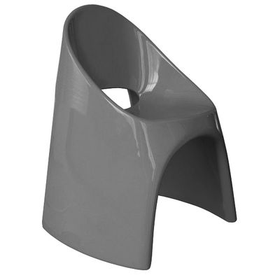 Slide Amélie Stackable armchair - Lacquered plastic. Lacquered grey
