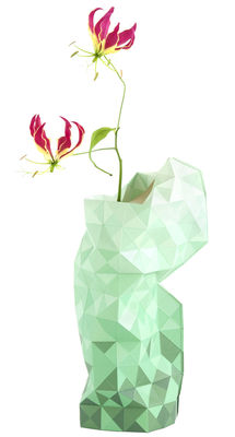 Pop Corn Paper Vase cover - Ø 18 x H 42 cm. Green