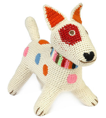 Anne-Claire Petit Fox Terrier Cuddly toy - Crochet cuddly toy. Beige