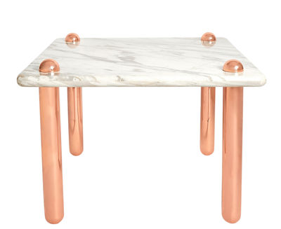 Jonathan Adler Ultra Side Table - 90 x 90 x H 71 cm. White,Pink gold