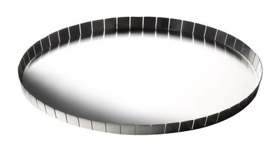 Serafino Zani Alle Cinque Tray - Ø 32 x H 1,5 cm. Glossy metal