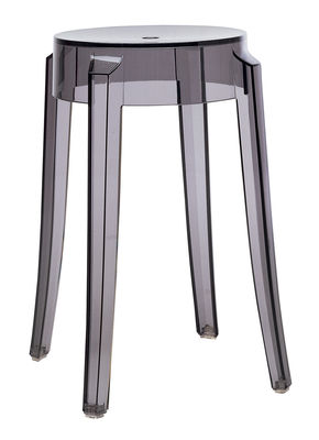 Kartell Charles Ghost Stackable stool - H 46 cm. Smoke