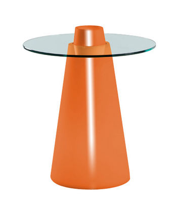 Slide Peak Table - H 80 cm. Laquered orange