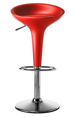 Magis Bombo Adjustable bar stool - Pivoting - H 50 to 73 cm. Red