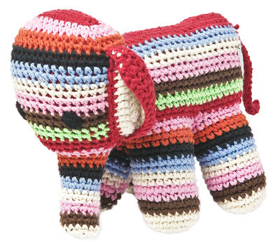 Anne-Claire Petit Eléphant Cuddly toy - Crochet cuddly toy. Multicoulered