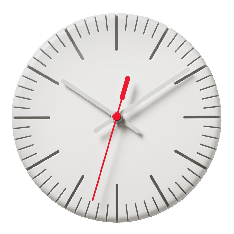 Split Time Wall Clock Wall Clock White Red Second Hand By Authentics