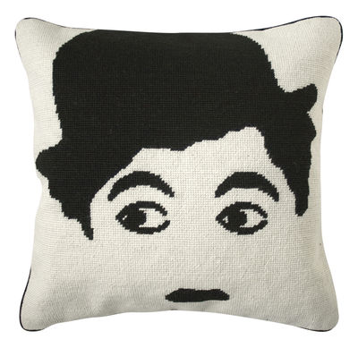 Jonathan Adler Chaplin Cushion - 40,5 x 40,5 cm. White,Black