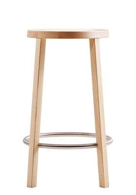 Plank Blocco Bar stool - Wood - H 63 cm. Natural ash