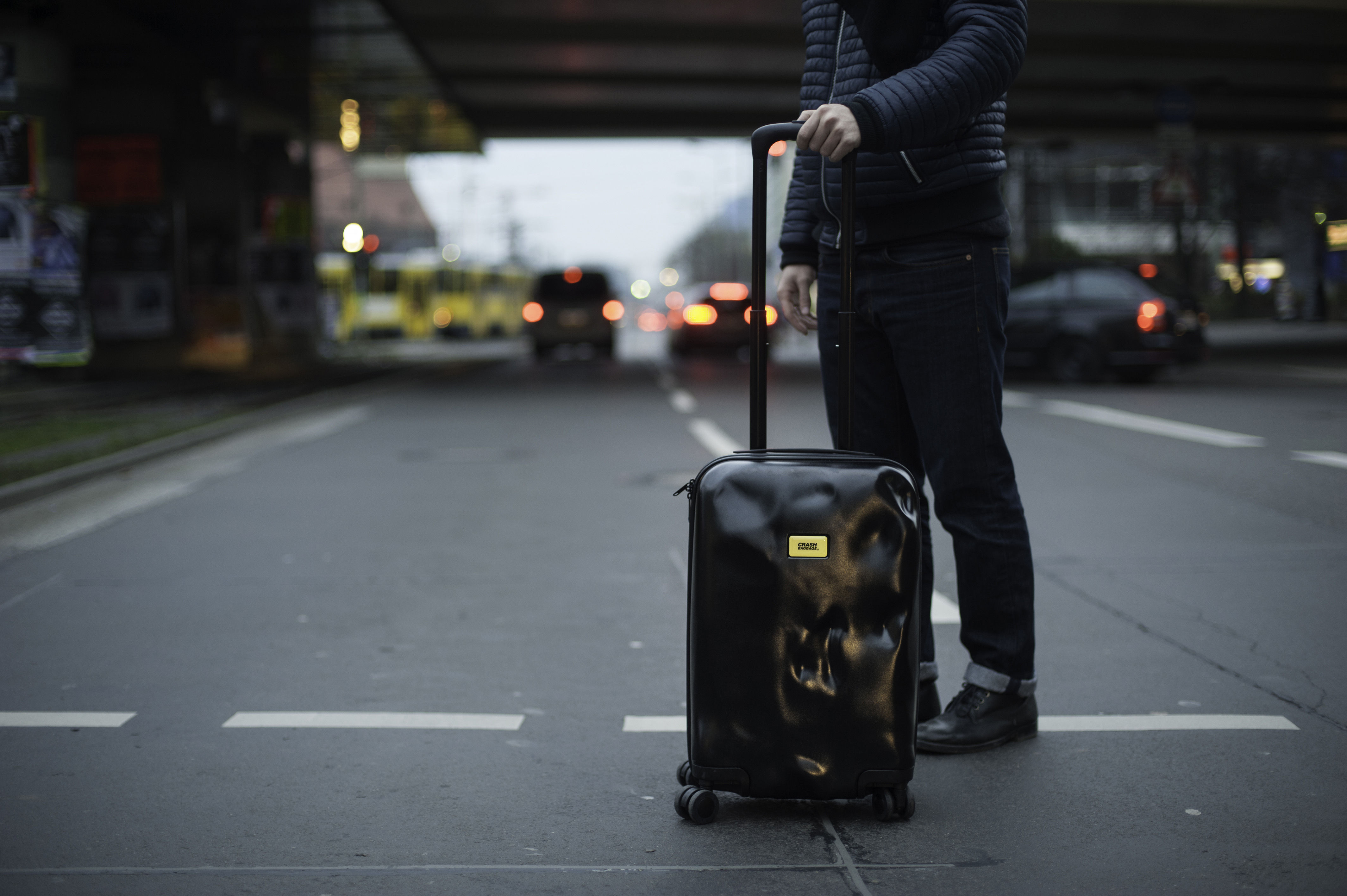 Pioneer Small Suitcase - / On wheels - Cabin size Matte Black by Crash Baggage