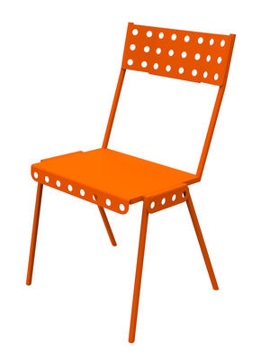 Meccano Home Bistrot Outdoor Stackable chair - Metal. Orange
