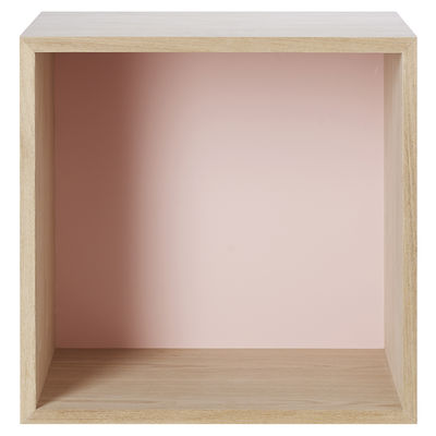 Muuto Stacked Shelf - Medium - Square 43x43 cm / With coloured backboard. Pale pink,Ash