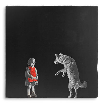 StoryTiles Little Red Riding Hood Ceramic tile - 13 x 13 cm. Red,Grey,Black