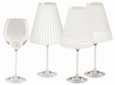 Pa Design Belle Hélène Candle holder - /Set of 3 mini shades for glasses. White