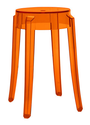 Kartell Charles Ghost Stackable stool - H 46 cm. Orange