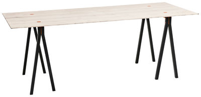 Nomess 4-Dots Table - 85 x 200 cm. Black,Light wood