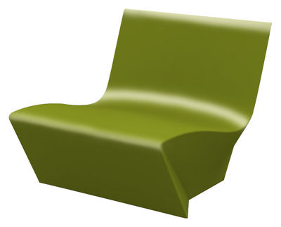 Slide Kami Ichi Low armchair - Lacquered version. Lacquered green