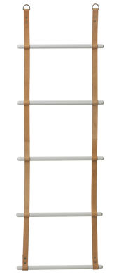 Ferm Living Leather Ladder Towel rail - L 50 x H 170 cm. Brown,Light grey