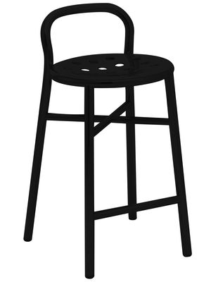 Magis Pipe Bar stool - H 77 cm - Metal. Black