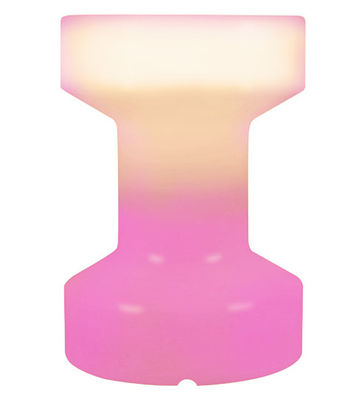 Bloom! Luminous low stool - Luminous / Wireless - H 55 cm. Pink