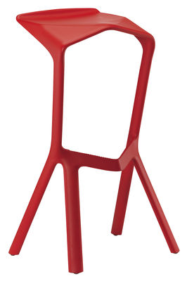 Plank Miura Bar stool - H 78 cm - Plastic. Red