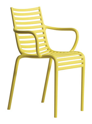 Driade Pip-e Stackable armchair - Plastic. Yellow