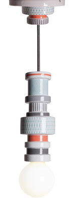 Seletti Moresque Pendant - with LED bulb -Porcelain. White,Multicoulered