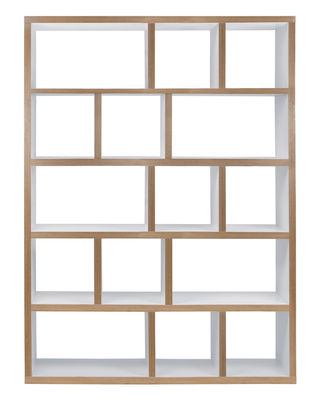 POP UP HOME Rotterdam Bookcase - L 150 x H 198 cm. White,Natural wood