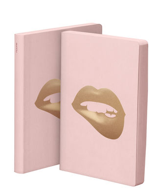 Nuuna Glossy lips Notepad - S - 176 pages. Pink,Gold