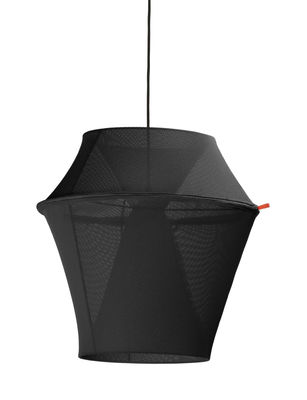 Petite Friture Moire Pendant - / Floor or table lamp - Small Ø 50 cm. Black