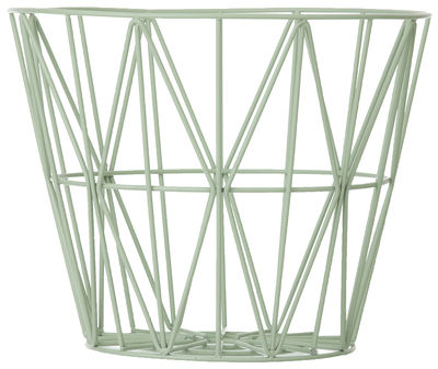 Ferm Living Wire Medium Basket. Water green