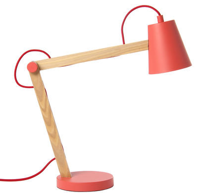 Frandsen Play Table lamp. Red,Light wood