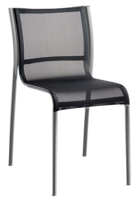Magis Paso Doble Stackable chair - Fabric / Polished aluminium. Black,Chromed