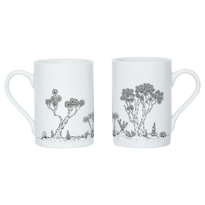 Domestic Landscape Mug - Screen printed mug. White,Black