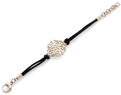 Leonardo Bijoux Arabesco Bracelet. Black,Polished steel
